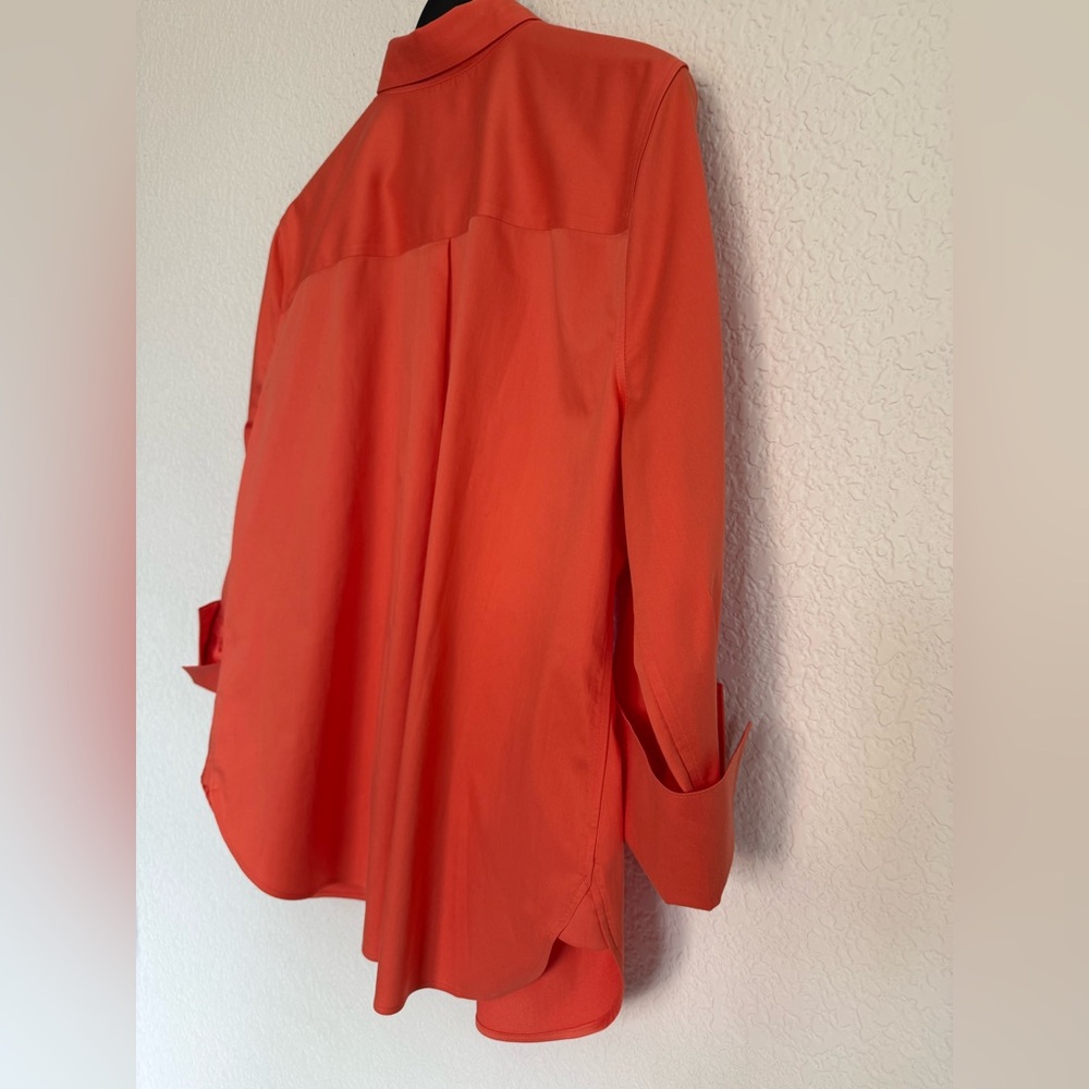 Chico's Coral Button Down Shirt | Classic Effortless Style - Picture 9 of 12